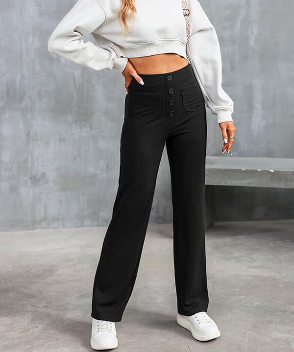 VALENTINA - HIGH-WAISTED ELASTIC CASUAL PANTS