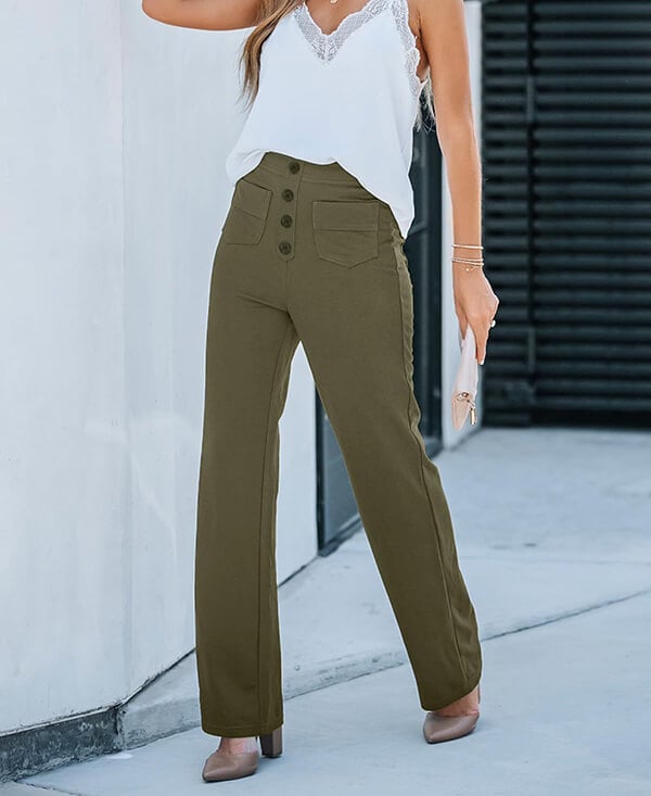 VALENTINA - HIGH-WAISTED ELASTIC CASUAL PANTS